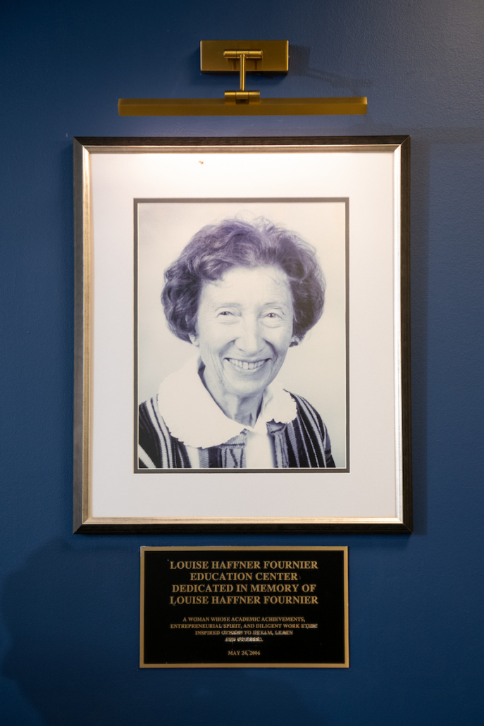 image of louise haffner fournier which hangs in the education center lobby