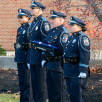 Members of the Lawrence Police Color Guard