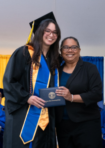 Rebecca Heathman '26 and Alumni Board Member Marisa Carrasquillo '18