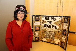 Rachael Sarcione presented her Honors Experience poster "Fueling the Mosh Pit" during the honors poster session.