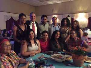 Rear: Noemi Custodia-Lora, Executive Director of Lawrence Campus & Community Relations, NECC President Lane Glenn, students- Jonathan Matos, Jonathan Rodriguez,(not a student) Analiz Henriquez,(not a student) Gaby Then, Writer Mery Rivas. (Front row) - Students-Carla Hidalgo, Nathanael Sencion, Amanda, Maireny Rodriguez Aquino.