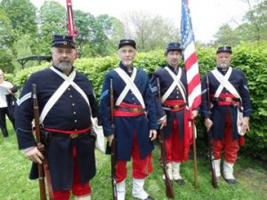 Members of the Lawrence Memorial Guard dress as Lawrence Union soldiers during reenactments.