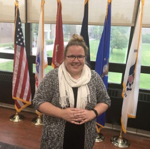 Kalyn Ryll in the Veterans Center.