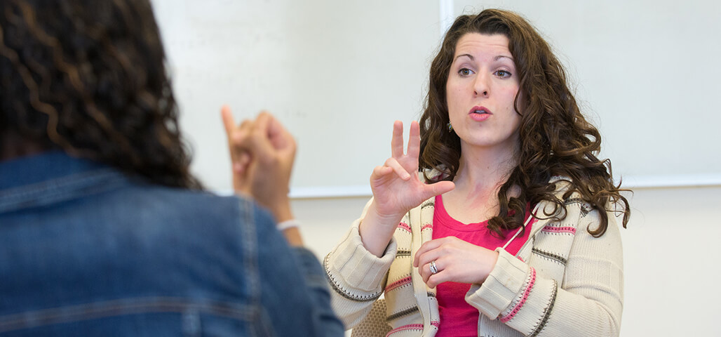 A student in the ASL program at our NECC Campus