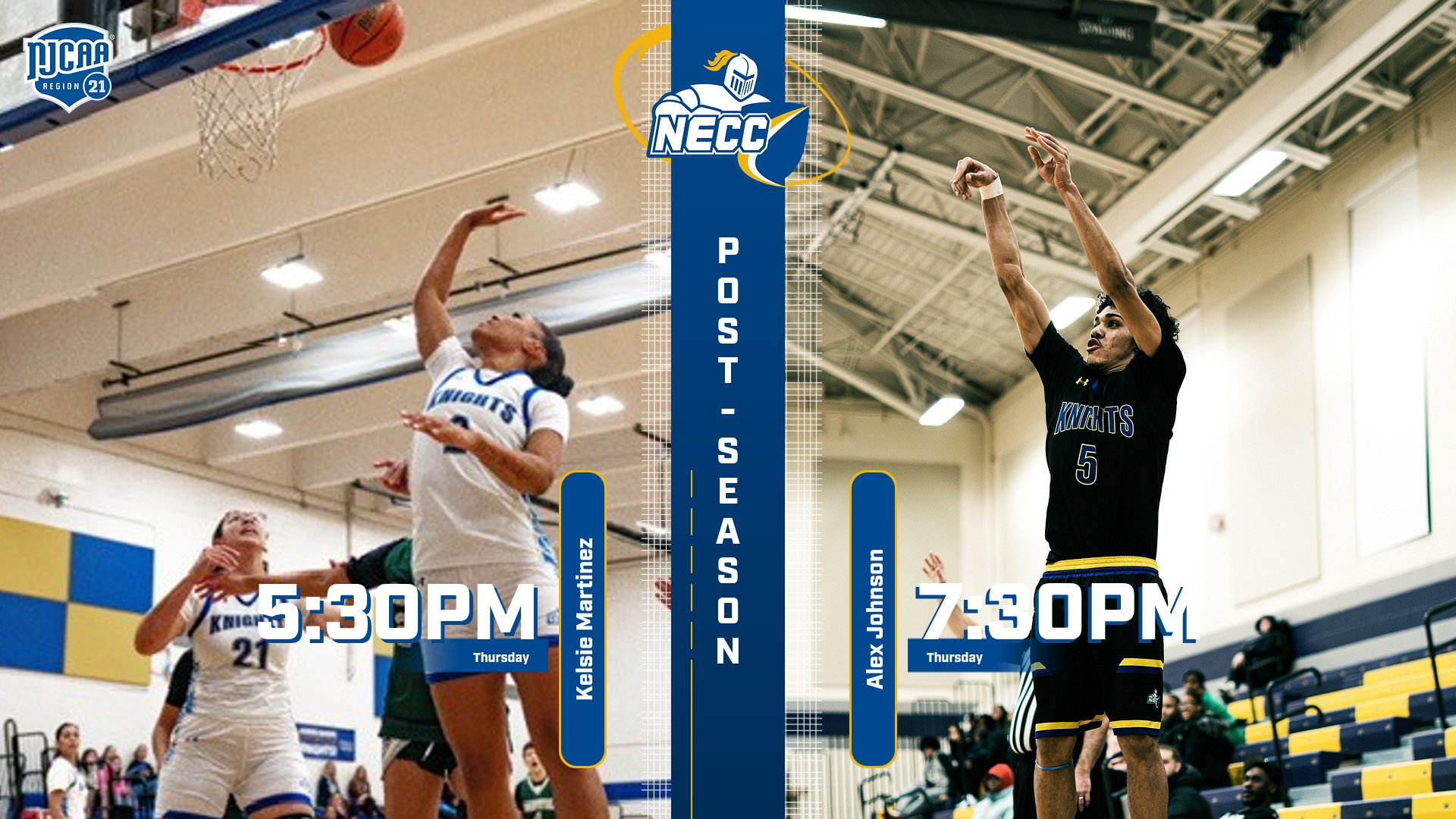 Collage photo of women's basketball and men's basketball players throwing hoops