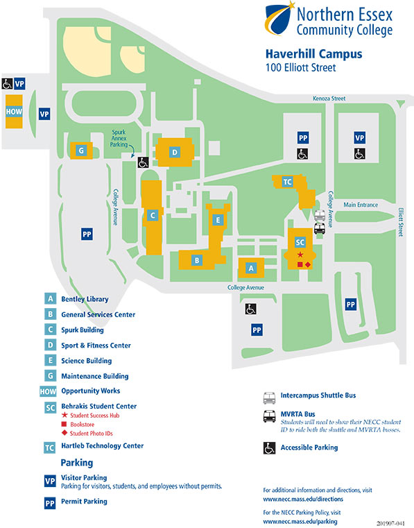 Northern Essex Community College Map—Haverhill Campus Haverhill Campus Map. For people with vision issues contact 978-556-3000.