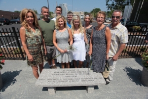 Left to right: Ann Corey of Atkinson, NH (daughter), Matthew Goudreault of Haverhill (son), Christopher Goudreault of Haverhill (son), Mary Goudreault of Tewksbury (daughter), Steven Buturlia of Pelham (grandson), Kelsy Buturlia of Pelham (granddaughter), Barbara Goudreault of Haverhill (daughter), Julie Reynolds of Middleton, NH (daughter), and Patrick Goudreault of Haverhill (son).