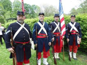 Members of the Lawrence Memorial Guard dress as Lawrence Union soldiers during reenactments.
